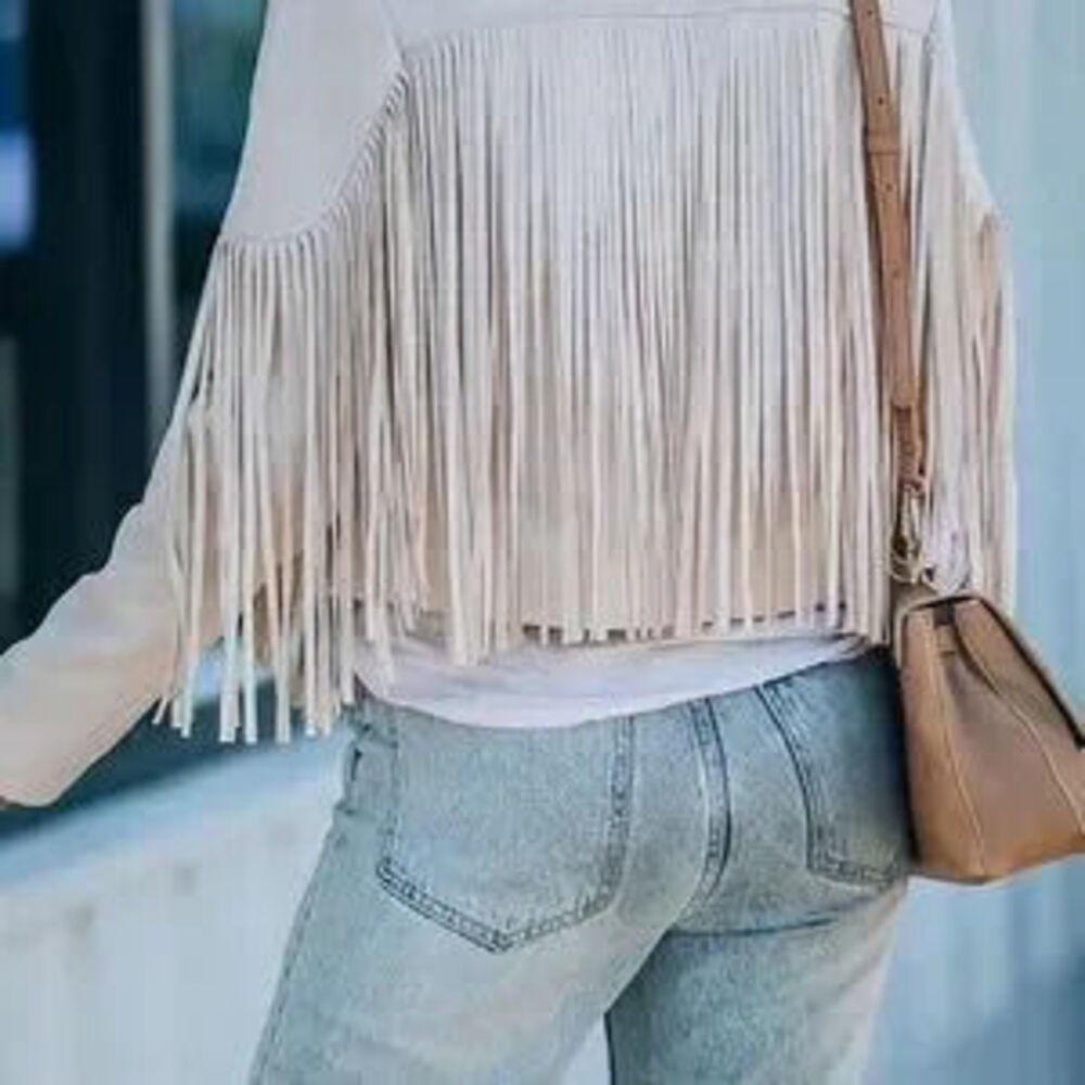 Chic Fringe White Jacket - Picture 2 of 3